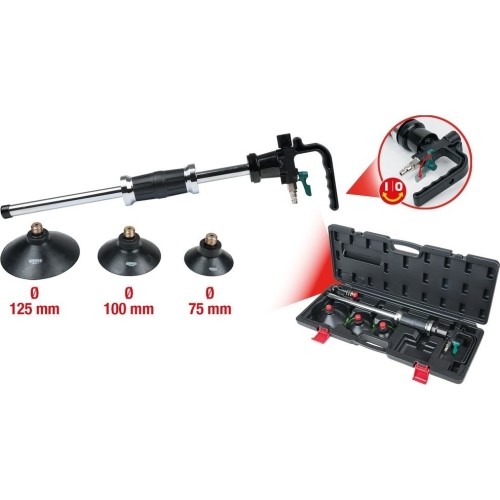 Pneumatic dent puller with suction cups