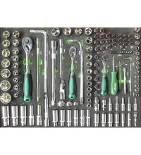 1/4" + 3/8" + 1/2" Dr. Socket wrench set 127pcs. Tray