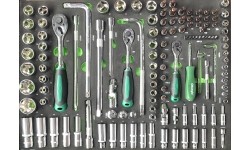 1/4" + 3/8" + 1/2" Dr. Socket wrench set 127pcs. Tray