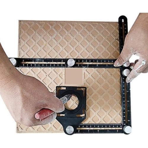 Template ruler stencil marker for holes tiles