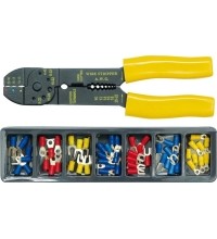 Wire stripper and crimping pliers with terminal connector set 100pcs