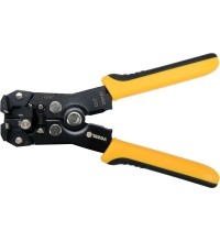 Universal wire stripper and ratchet crimping pliers