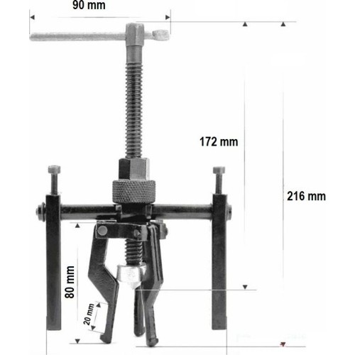 Three jaw inner hole bearing puller 2" 12-58mm