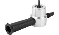 Sheet metal shears attachment for drill