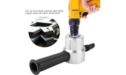 Sheet metal shears attachment for drill
