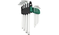 L-tipo šešiakampių prailgintų, apvalia galvute raktų rinkinys 9 vnt. (1.5-10 mm)