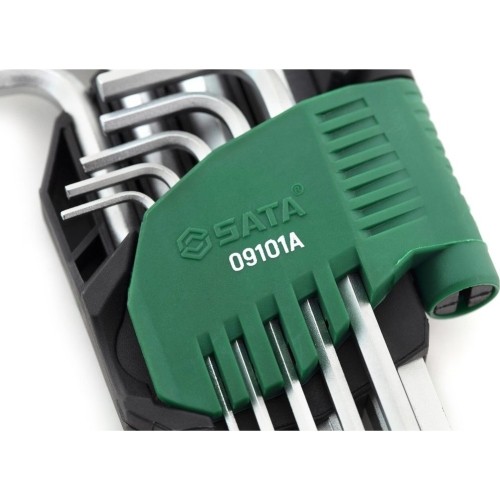 L-tipo šešiakampių prailgintų, apvalia galvute raktų rinkinys 9 vnt. (1.5-10 mm)