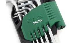 L-tipo šešiakampių prailgintų, apvalia galvute raktų rinkinys 9 vnt. (1.5-10 mm)