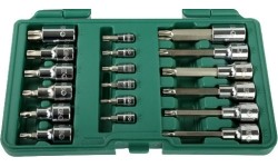 1/4" + 1/2" Dr. Bit socket set (TORX) 18pcs.