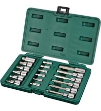 1/4" + 1/2" Dr. Bit socket set (HEX) 18pcs.