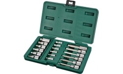 Galvučių su antgaliais rinkinys 1/4 + 1/2 (HEX) 18vnt.