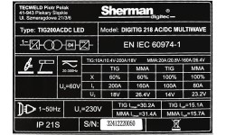 Inverterinis suvirinimo aparatas DIGITIG 218 AC/DC MULTIWAVE