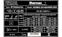Synergic inverter welder DIGIMIG 224 MAXIWELDER