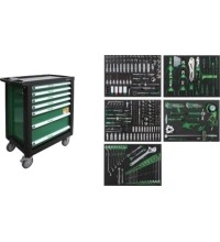 Roller cabinet 7 drawers, CL713017 with tool set trays (330pcs), 5 sets