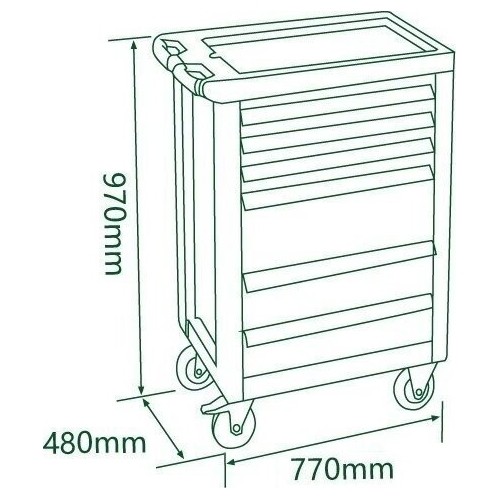 Roller cabinet 7 drawers, CL713017 with tool set trays (330pcs), 5 sets