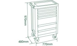 Roller cabinet 7 drawers, CL713017 with tool set trays (330pcs), 5 sets