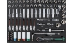 Roller cabinet 7 drawers, CL713017 with tool set trays (330pcs), 5 sets