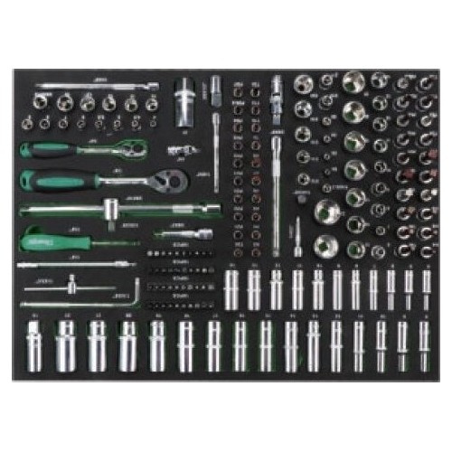 Roller cabinet 7 drawers, CL713017 with tool set trays (330pcs), 5 sets