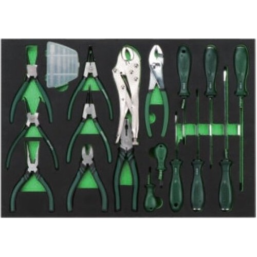 Roller cabinet 7 drawers, CL713017 with tool set trays (330pcs), 5 sets