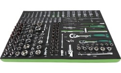 Roller cabinet 7 drawers, CL713017 with tool set trays (330pcs), 5 sets