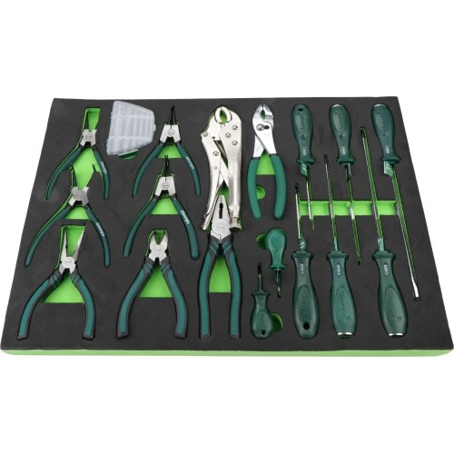 Roller cabinet 7 drawers, CL713017 with tool set trays (330pcs), 5 sets