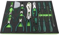 Roller cabinet 7 drawers, CL713017 with tool set trays (330pcs), 5 sets