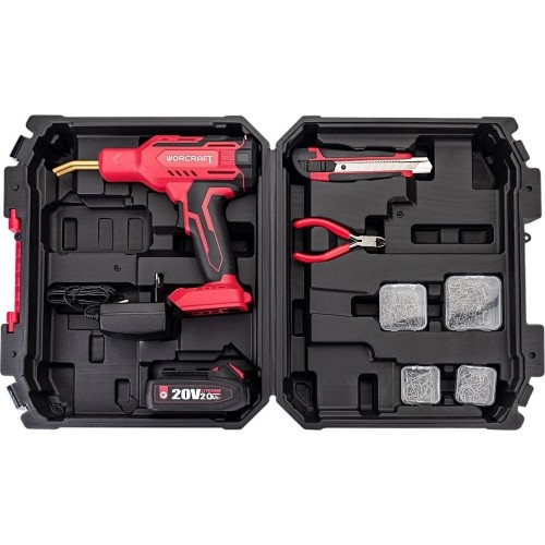 Akumuliatorinis plastiko suvirinimo aparatas plastikinėje dėžėje 20V LI-ION