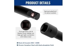 1/4" + 3/8" + 1/2" Dr. Impact extension set 18pcs