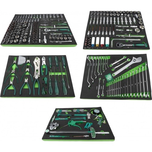 Roller cabinet NTBR4007-X with 5 tool set trays, 330pcs