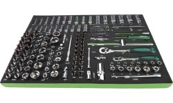 Roller cabinet NTBR4007-X with 5 tool set trays, 330pcs