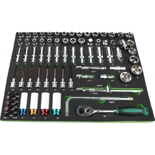 Roller cabinet NTBR4007-X with 5 tool set trays, 330pcs