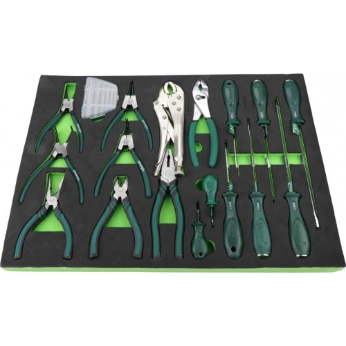 Roller cabinet NTBR4007-X with 5 tool set trays, 330pcs