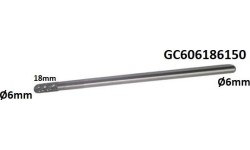 Long carbide rotary burr shape C ball nosed cylinder (WRC) Ø6 x 18mm