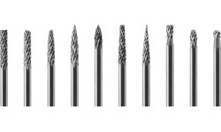 Carbide rotary burrs set Ø3x3mm 10pcs