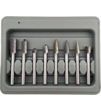Carbide rotary burrs set Ø6x8mm 8pcs