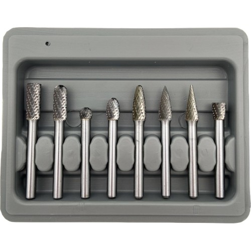 Carbide rotary burrs set Ø6x8mm 8pcs