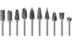 Carbide rotary burrs set Ø6x3mm 10pcs