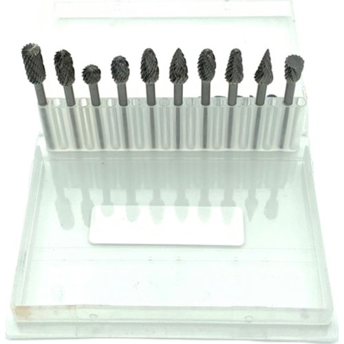 Carbide rotary burrs set Ø6x3mm 10pcs
