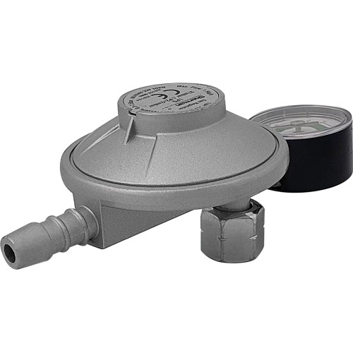 Reduktor kątowy propan-butan LPG z manometrem do butli turystycznych G3/8"LH