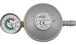 Reduktor kątowy propan-butan LPG z manometrem do butli turystycznych G3/8"LH