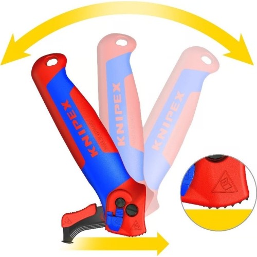 Stripping knife with guide shoe and ratchet KNIPEX