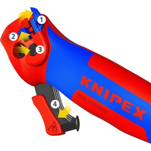 Stripping knife with guide shoe and ratchet KNIPEX