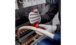 Stripping knife with guide shoe and ratchet KNIPEX