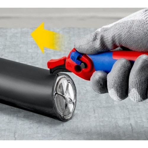 Stripping knife with guide shoe and ratchet KNIPEX