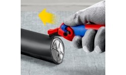 Stripping knife with guide shoe and ratchet KNIPEX