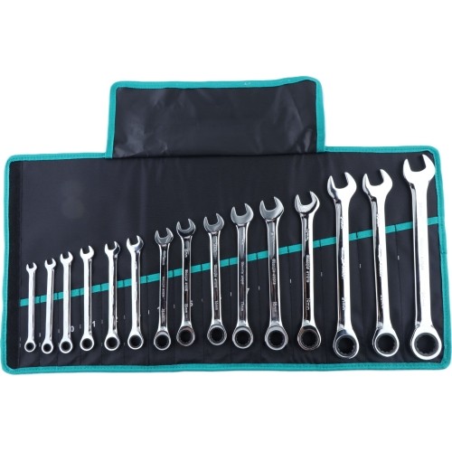 Combination ratcheting wrench set 15pcs (8-24mm)
