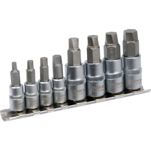Užlūžusių varžtų išsukėjų rinkinys 8vnt. (stambus sriegis) 1/4", 3/8" HEX