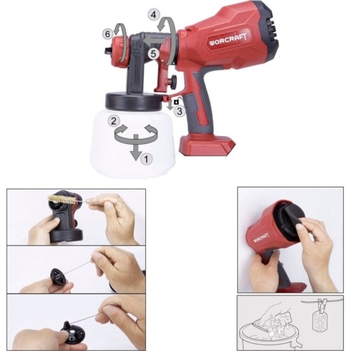 Li-ion Cordless Spray Gun Ø1.8mm, Ø2.6mm 20V LI-ION