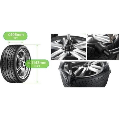 Tyre changer with pneumatic help arm system