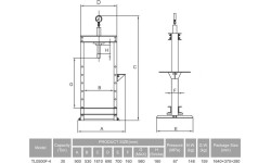 Hydraulic shop press with gauge 30t (foot pump)